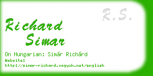 richard simar business card